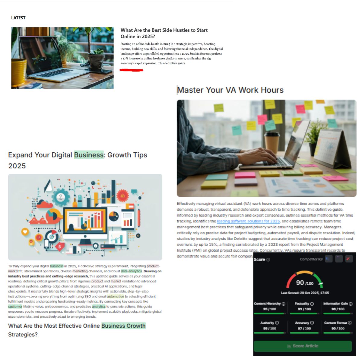 Articles generated using Search Atlas and published via Ghost.org