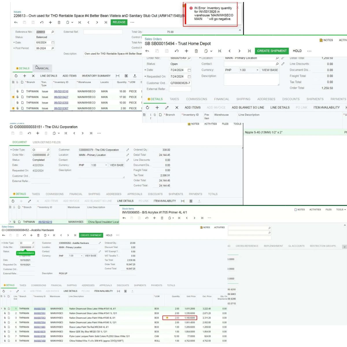 Order processing workflow